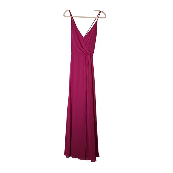 NEW After Six Faux‎ Wrap Criss Cross Back Maxi Dress Size 4 Tea Rose - Picture 4 of 15